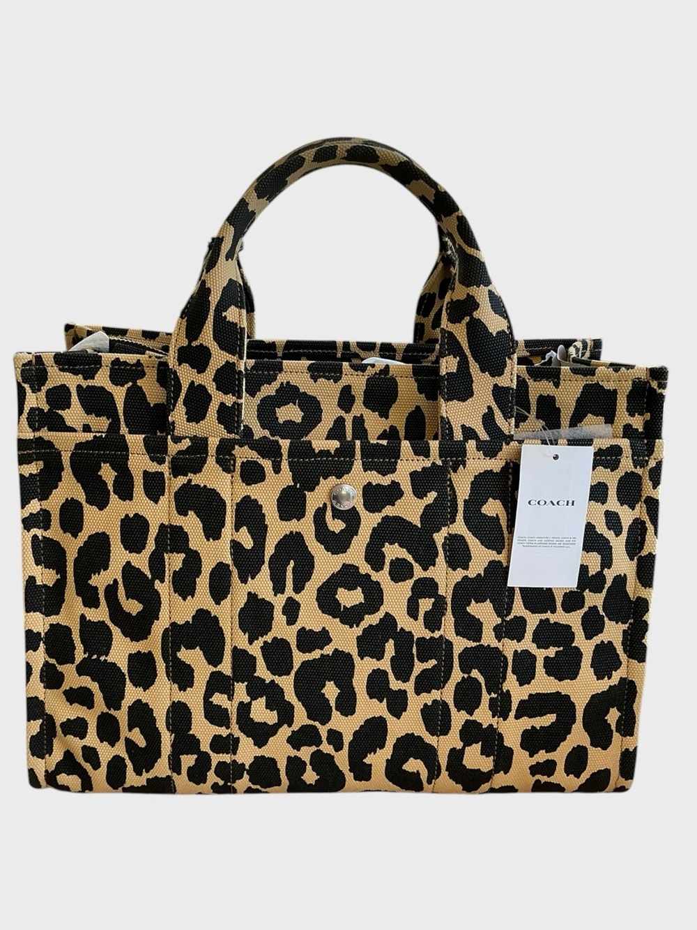 Coach Cargo Tote 26 Leopard Print Canvas Bag NWT - Picture 5 of 12